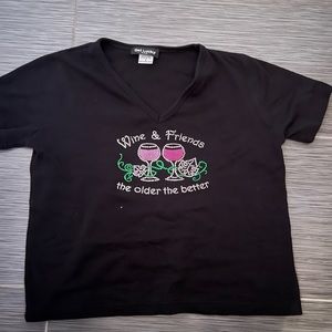 Women’s “Wine & Friends” Rhinestone Shirt